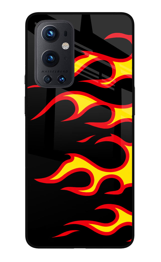 Side Sweep Flames Oneplus 9 Pro Glass Case