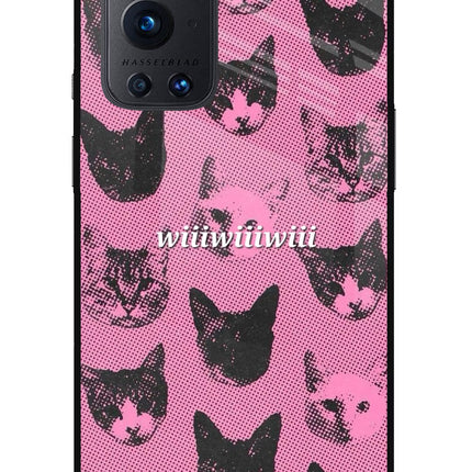 Pink Cats Oneplus 9 Pro Glass Case