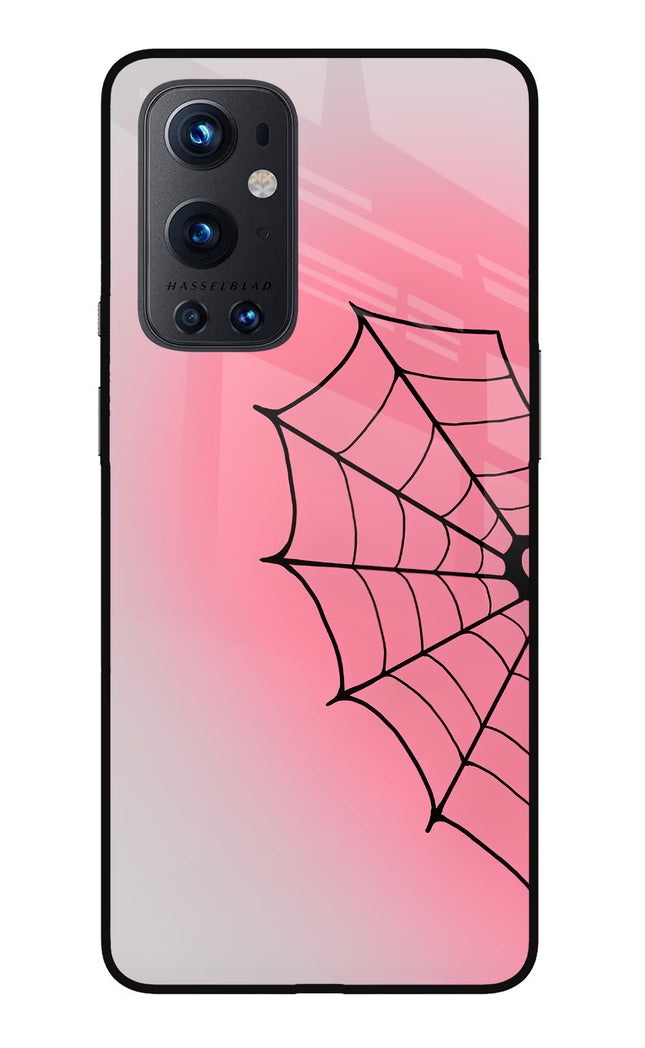 Pink Web Oneplus 9 Pro Glass Case