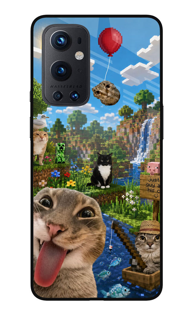 Minecraft Cat Chaos Oneplus 9 Pro Glass Case