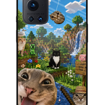 Minecraft Cat Chaos Oneplus 9 Pro Glass Case Back Cover by Casekaro