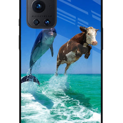 Dolphin vs Cow Oneplus 9 Pro Glass Case