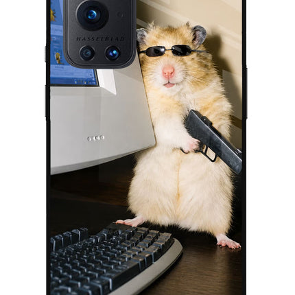 Hacker Hamster Oneplus 9 Pro Glass Case Back Cover by Casekaro