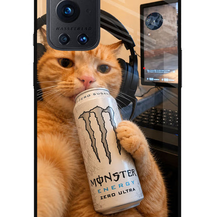 Gamer Cat Energy Oneplus 9 Pro Glass Case