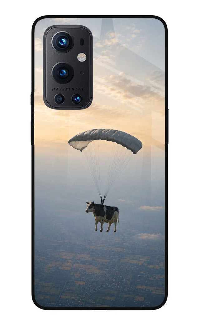 Skydiving Cow Oneplus 9 Pro Glass Case