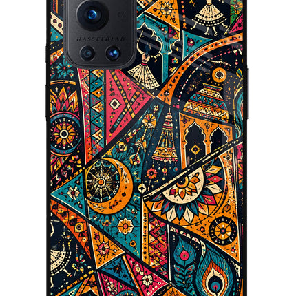 Folk Print Oneplus 9 Pro Glass Case