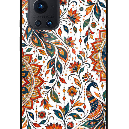 White Mayura Oneplus 9 Pro Glass Case