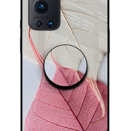 White Pink Leaf Oneplus 9 Pro Pop Case by Casekaro