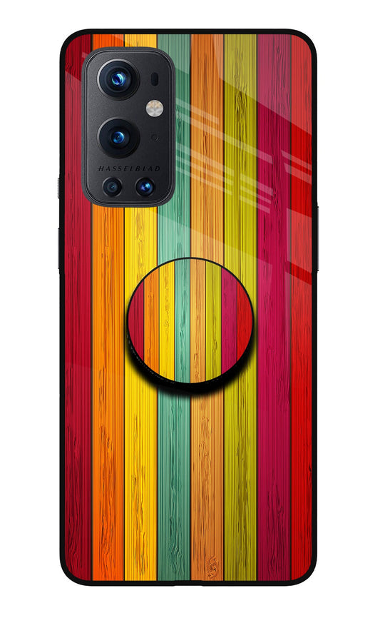 Multicolor Wooden Oneplus 9 Pro Glass Case