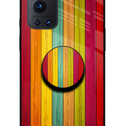 Multicolor Wooden Oneplus 9 Pro Pop Case by Casekaro