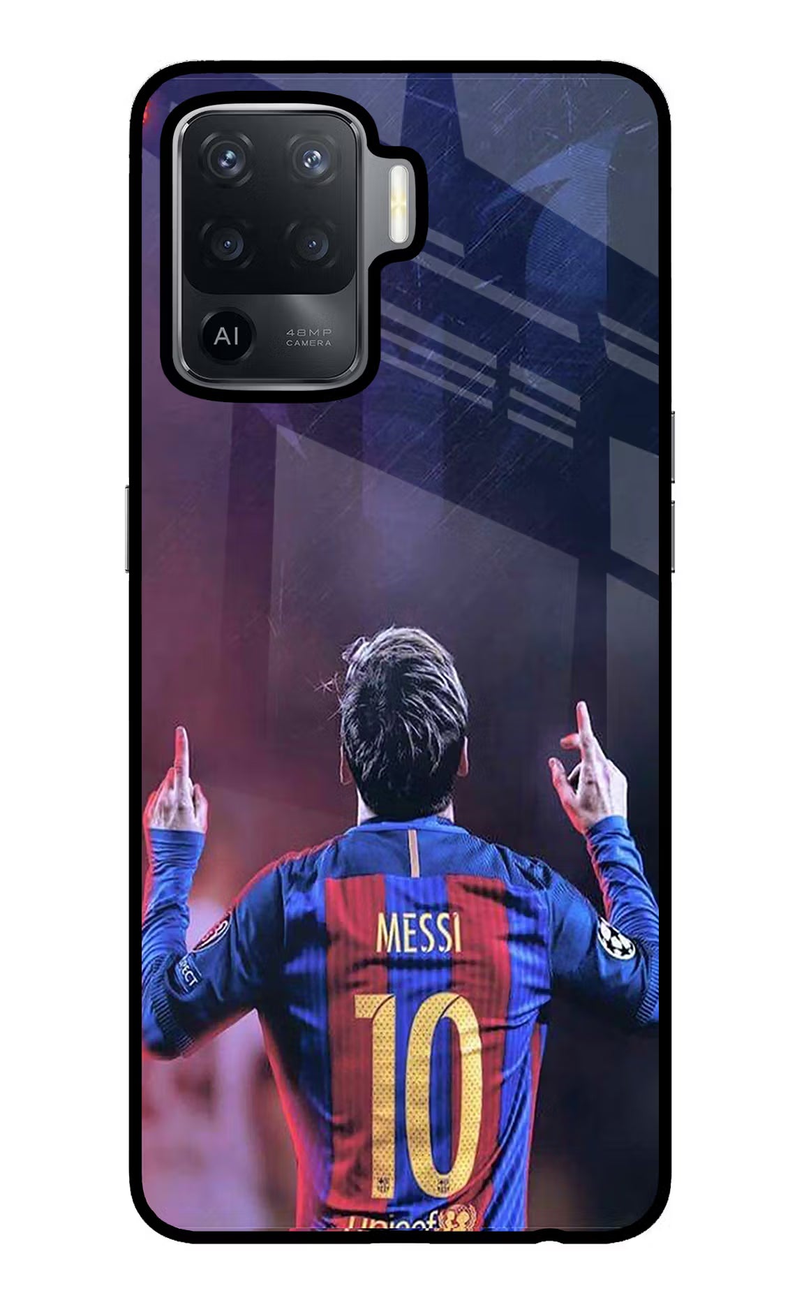 Messi Oppo F19 Pro Glass Case Back Cover by Casekaro