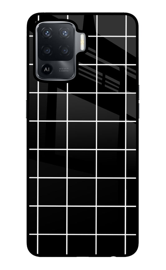 White Grid Oppo F19 Pro Glass Case
