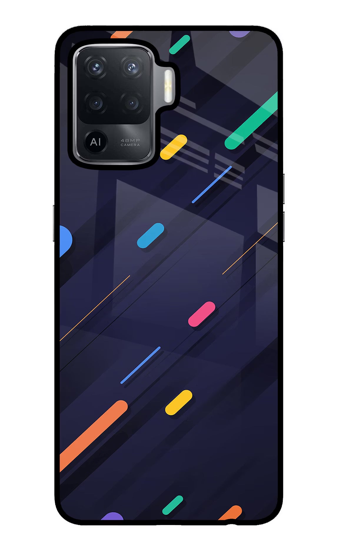 Abstract Design Oppo F19 Pro Glass Case Back Cover by Casekaro