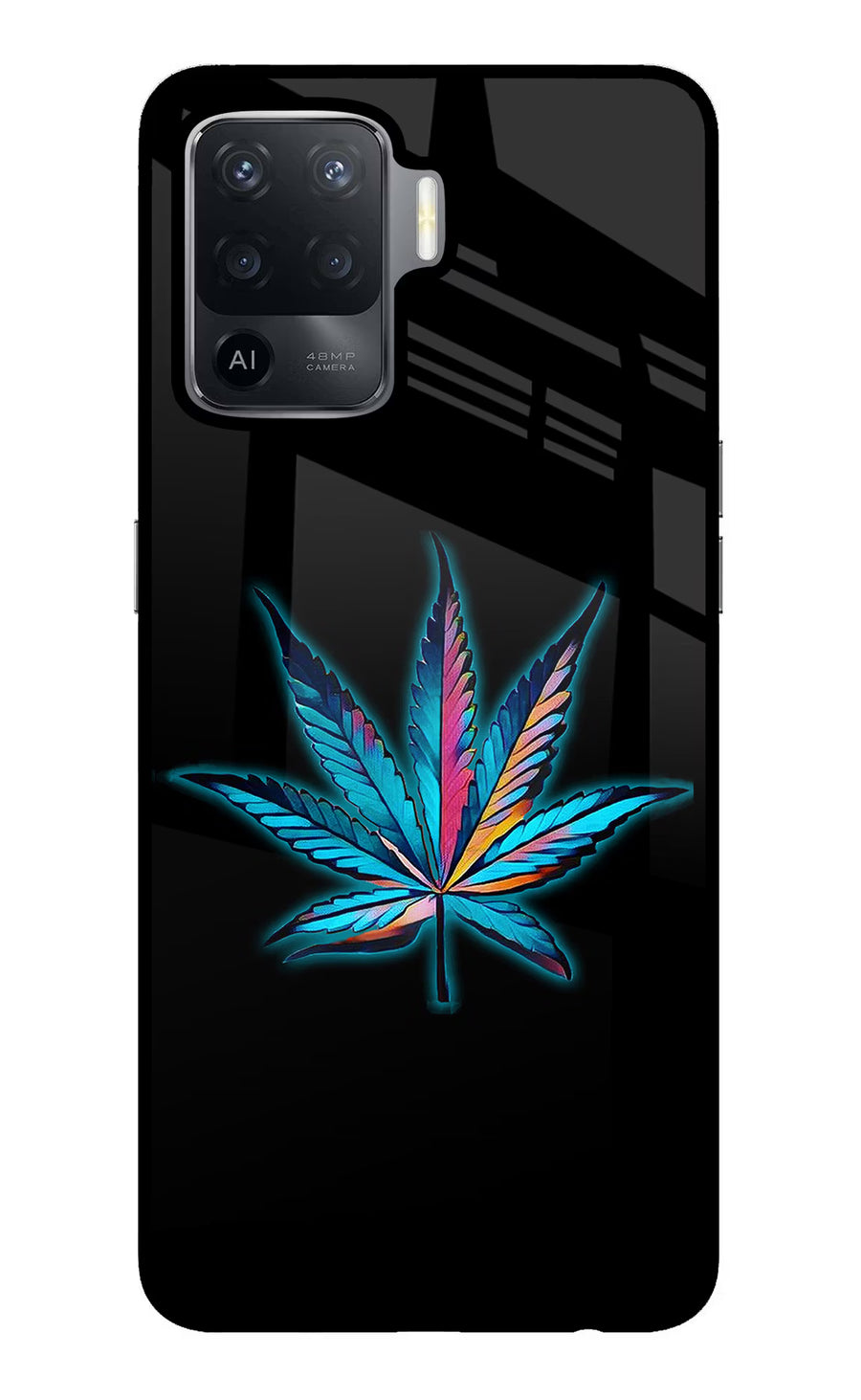 Weed Oppo F19 Pro Back Cover, Glass case