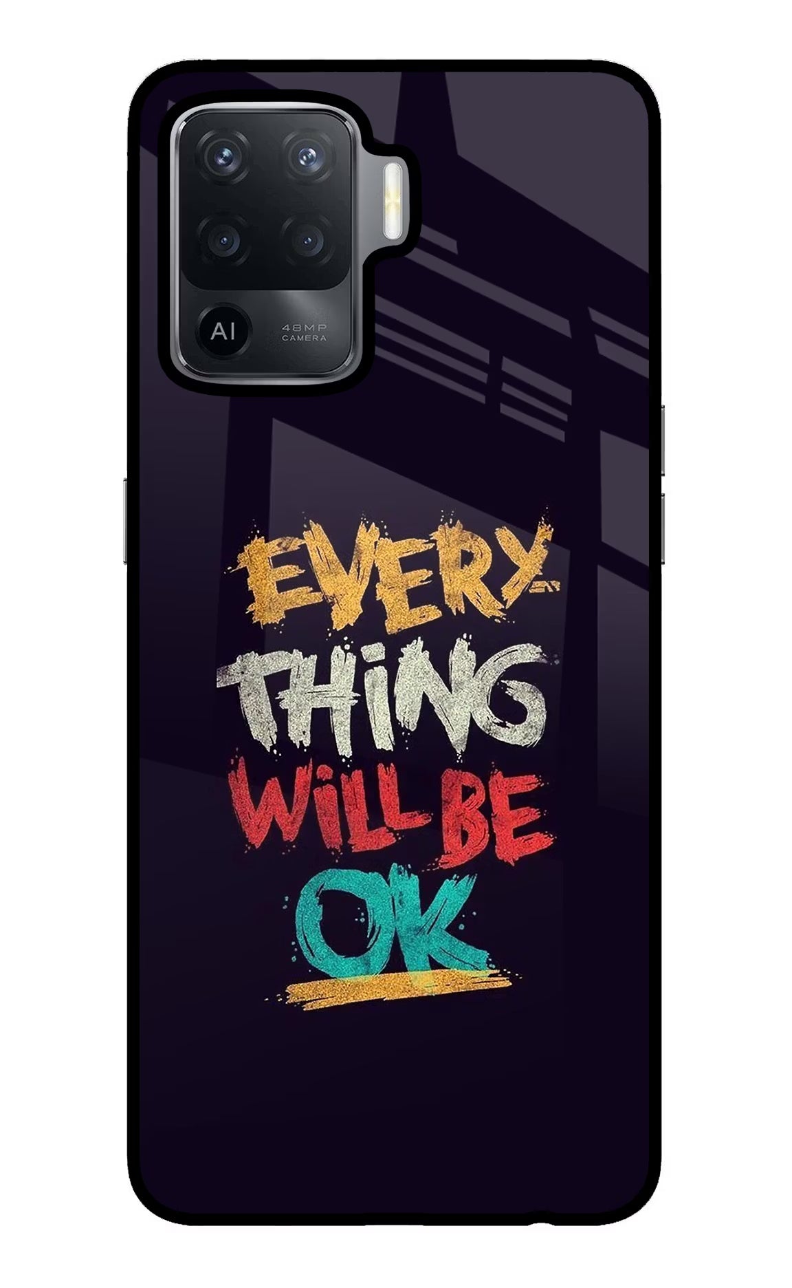 Everything Will Be Ok Oppo F19 Pro Glass Case Back Cover by Casekaro