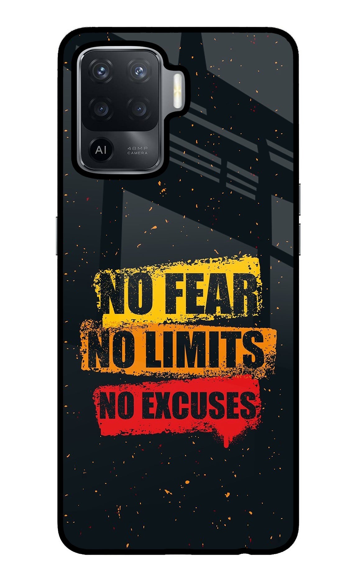 No Fear No Limits No Excuse Oppo F19 Pro Glass Case