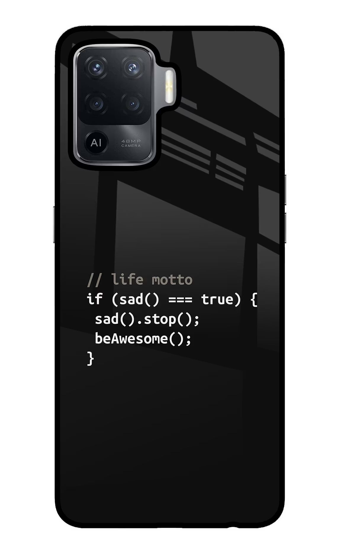 Life Motto Code Oppo F19 Pro Glass Case Back Cover by Casekaro