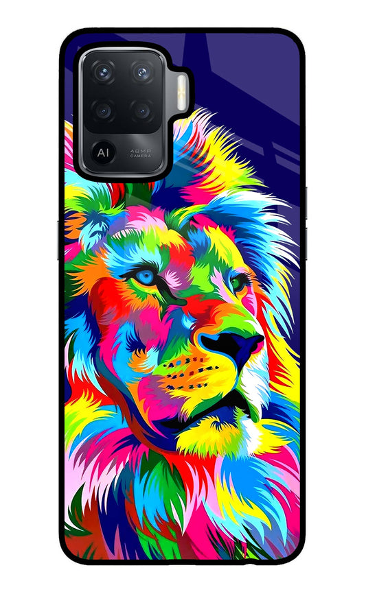 Vector Art Lion Oppo F19 Pro Glass Case