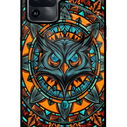 Angry Owl Art Oppo F19 Pro Glass Case Back Cover by Casekaro