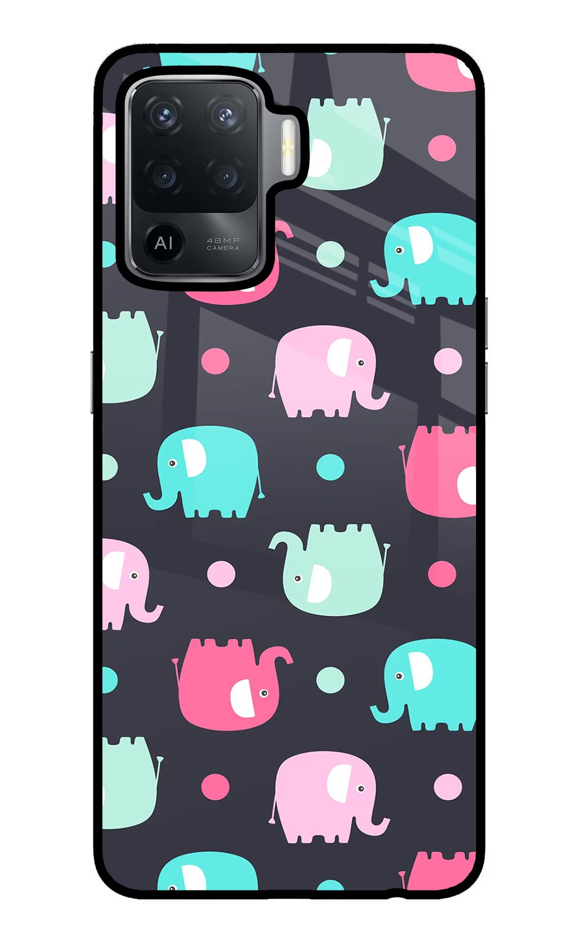 Elephants Oppo F19 Pro Glass Case Back Cover by Casekaro