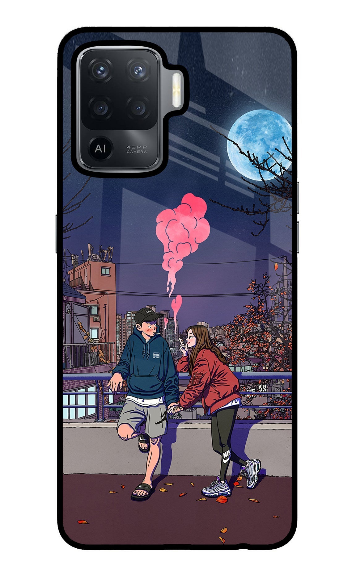 Chilling Couple Oppo F19 Pro Glass Case