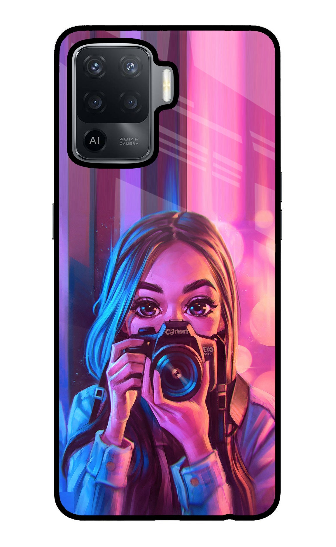 Girl Photographer Oppo F19 Pro Back Cover