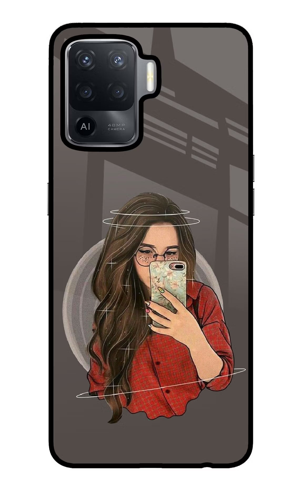 Selfie Queen Oppo F19 Pro Glass Case Back Cover by Casekaro