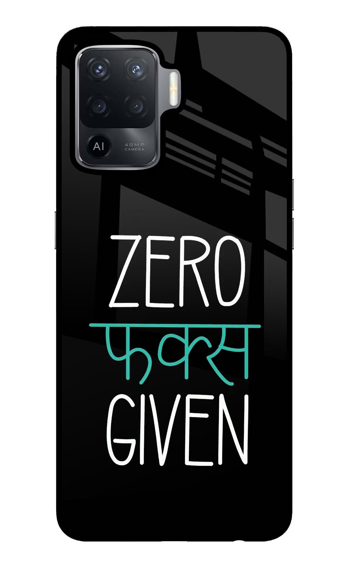 Zero Fucks Given Oppo F19 Pro Glass Case Back Cover by Casekaro