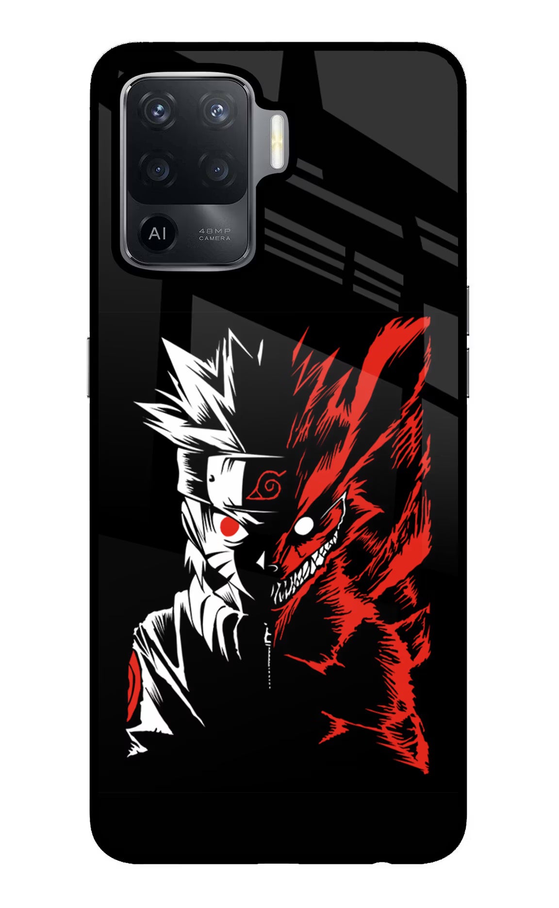 Naruto Two Face Oppo F19 Pro Glass Case Back Cover by Casekaro