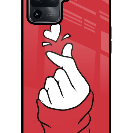 Korean Love Sign Oppo F19 Pro Glass Case Back Cover by Casekaro
