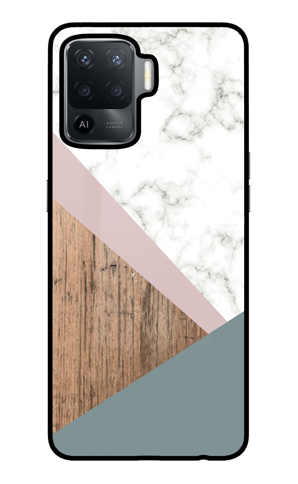 Marble wood Abstract Oppo F19 Pro Back Cover