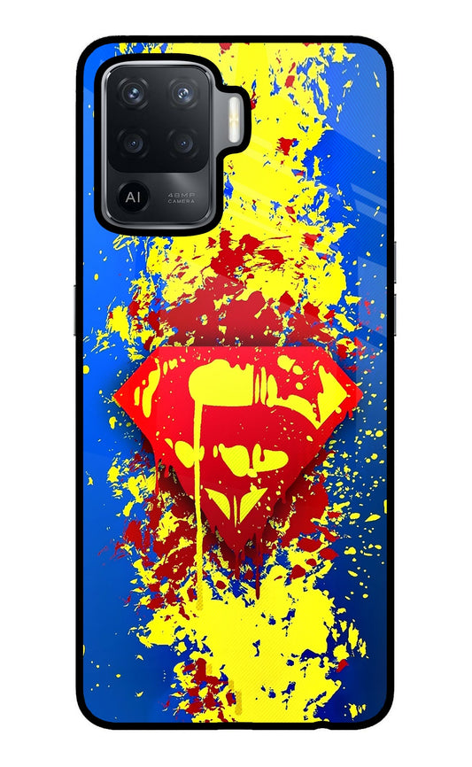 Superman logo Oppo F19 Pro Glass Case