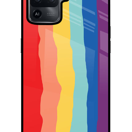 Rainbow Oppo F19 Pro Glass Case Back Cover by Casekaro