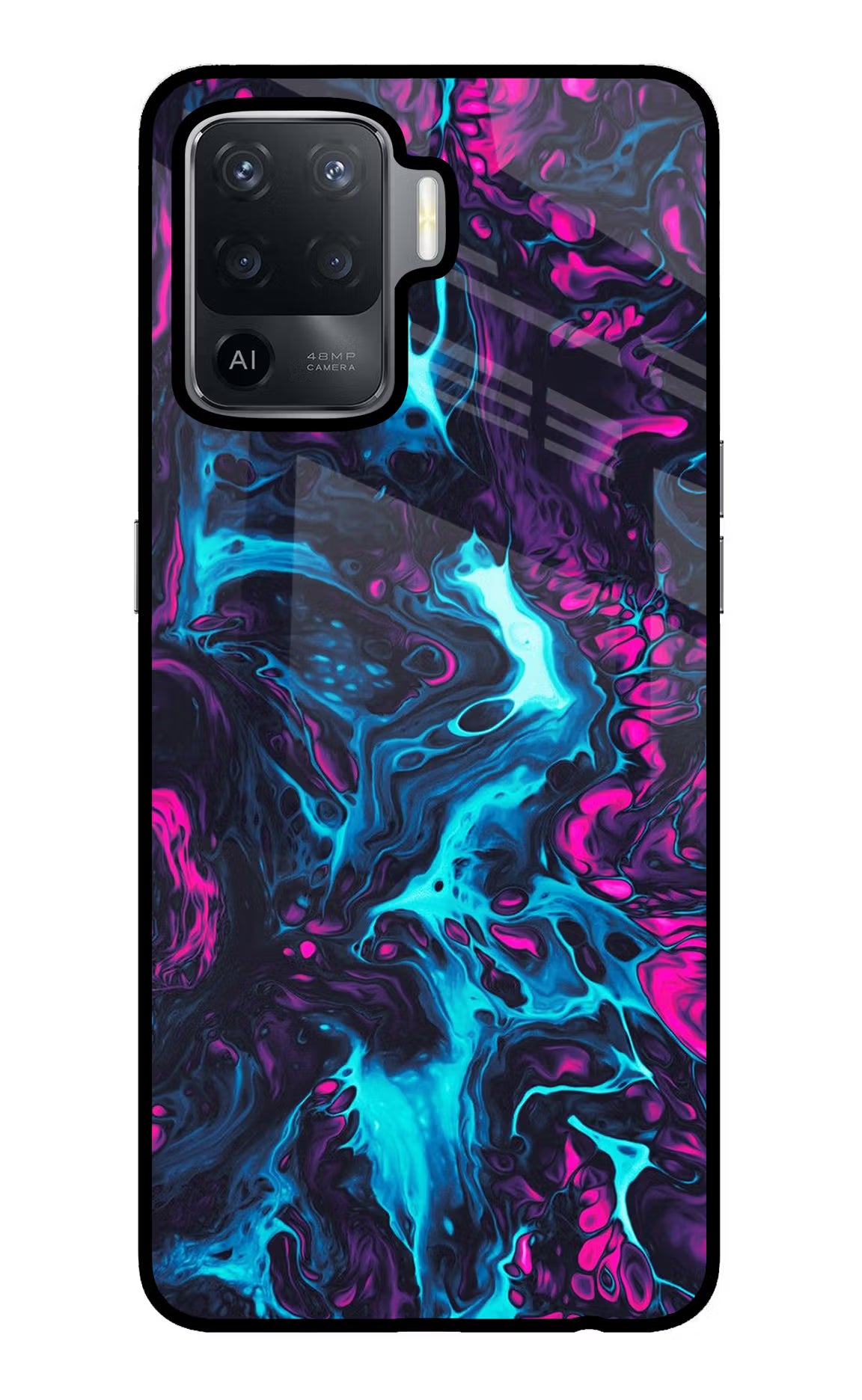 Abstract Oppo F19 Pro Glass Case Back Cover by Casekaro