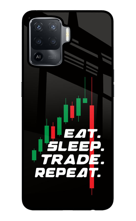 Eat Sleep Trade Repeat Oppo F19 Pro Glass Case