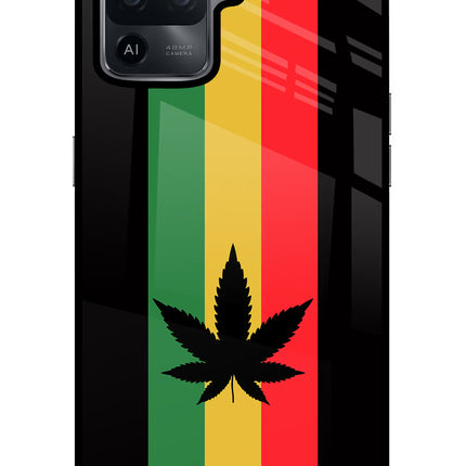 Weed Flag Oppo F19 Pro Glass Case Back Cover by Casekaro