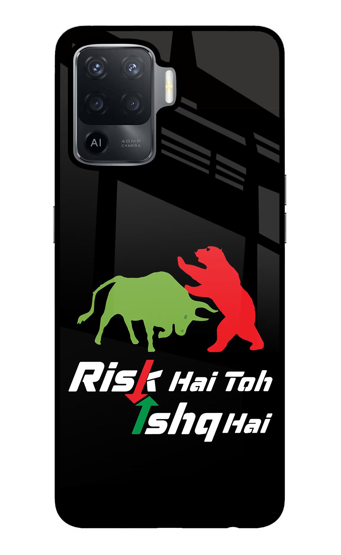 Risk Hai Toh Ishq Hai Oppo F19 Pro Glass Case Back Cover by Casekaro