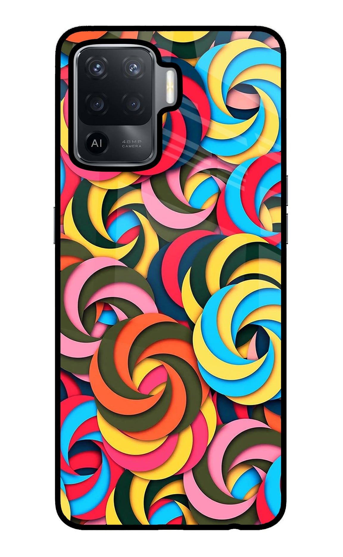 Spiral Pattern Oppo F19 Pro Back Cover