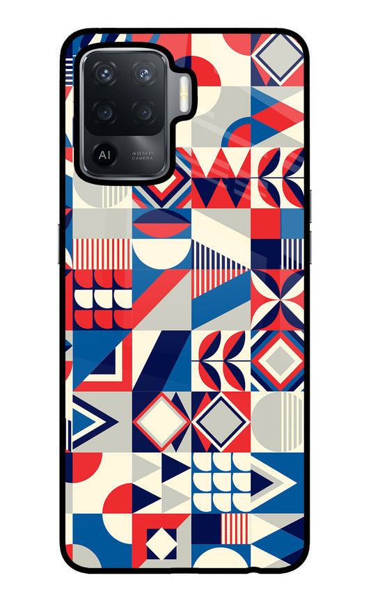 Colorful Pattern Oppo F19 Pro Glass Case