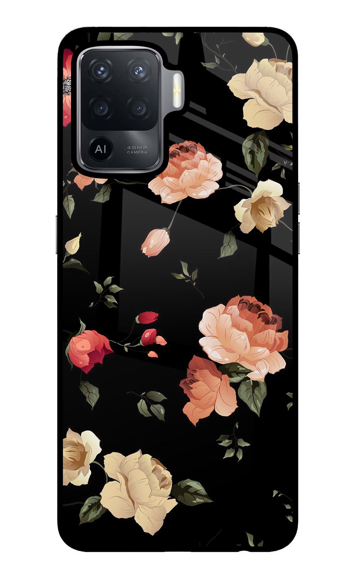 Flowers Oppo F19 Pro Glass Case Back Cover by Casekaro