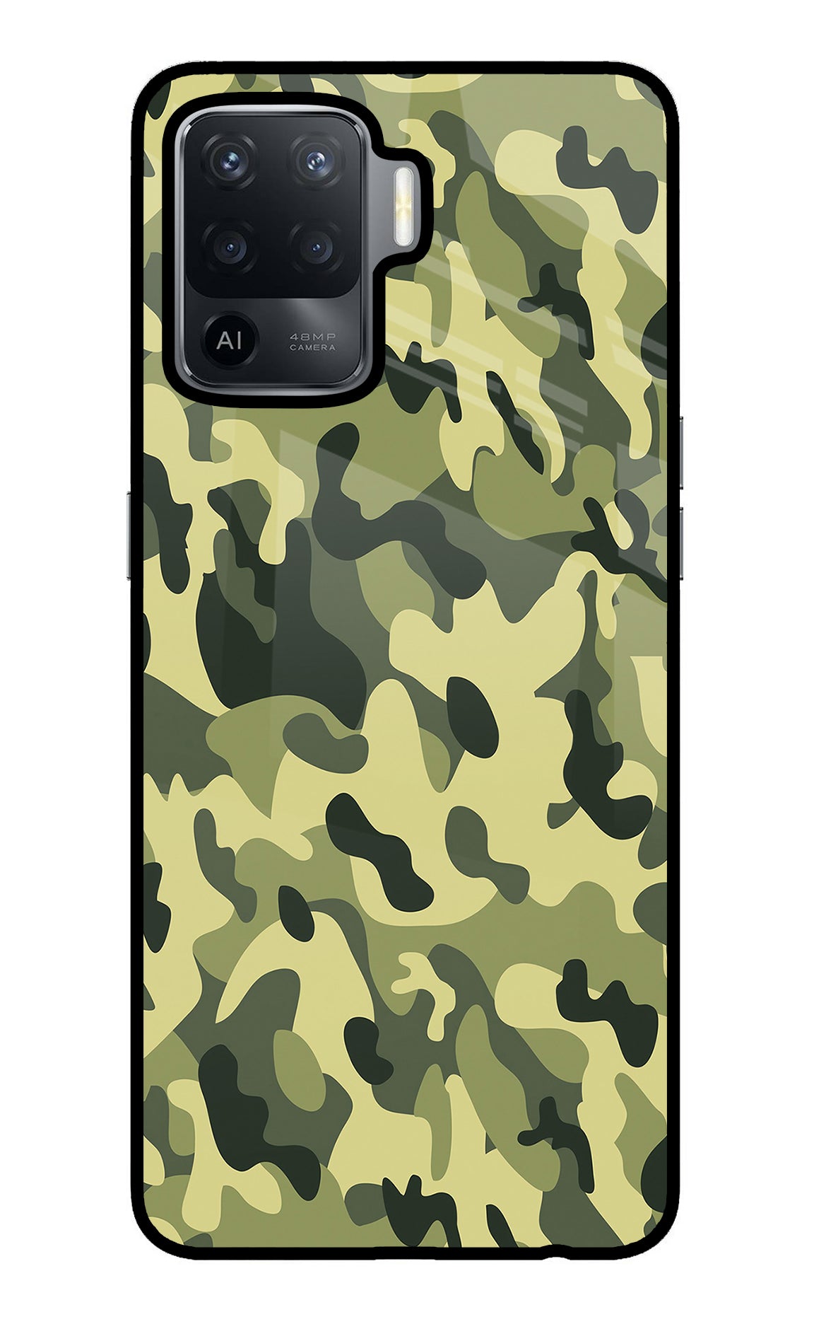 Camouflage Oppo F19 Pro Glass Case