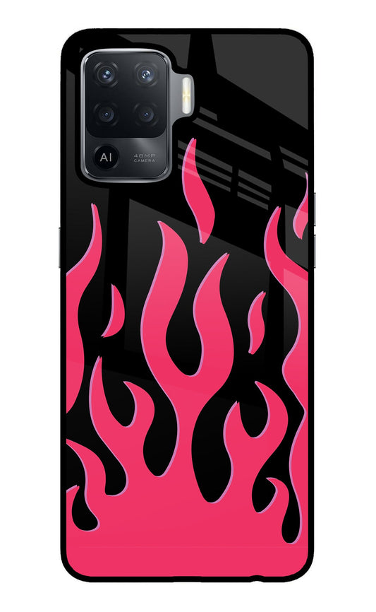 Fire Flames Oppo F19 Pro Glass Case