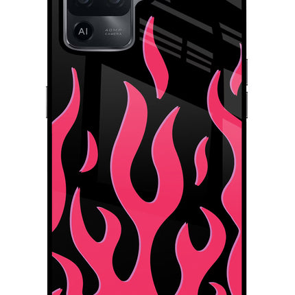 Fire Flames Oppo F19 Pro Glass Case Back Cover by Casekaro