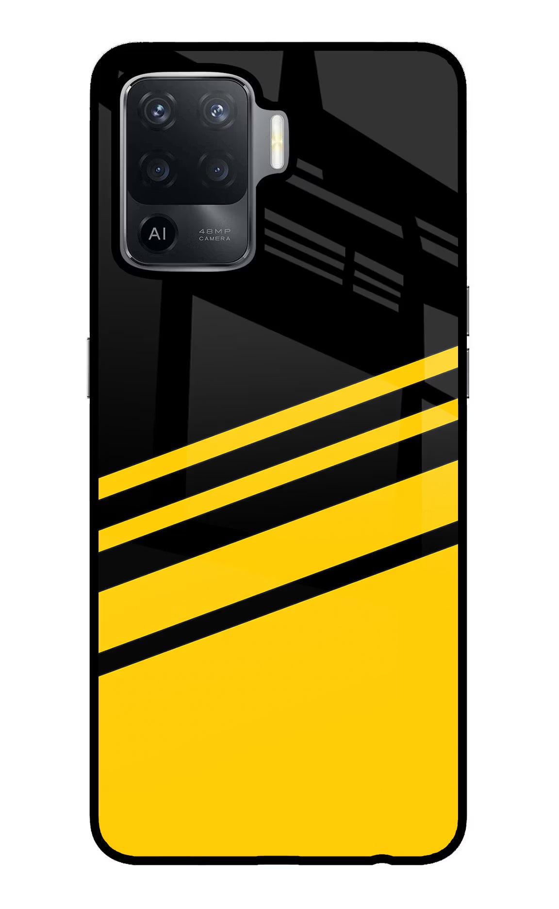 Yellow Shades Oppo F19 Pro Glass Case Back Cover by Casekaro