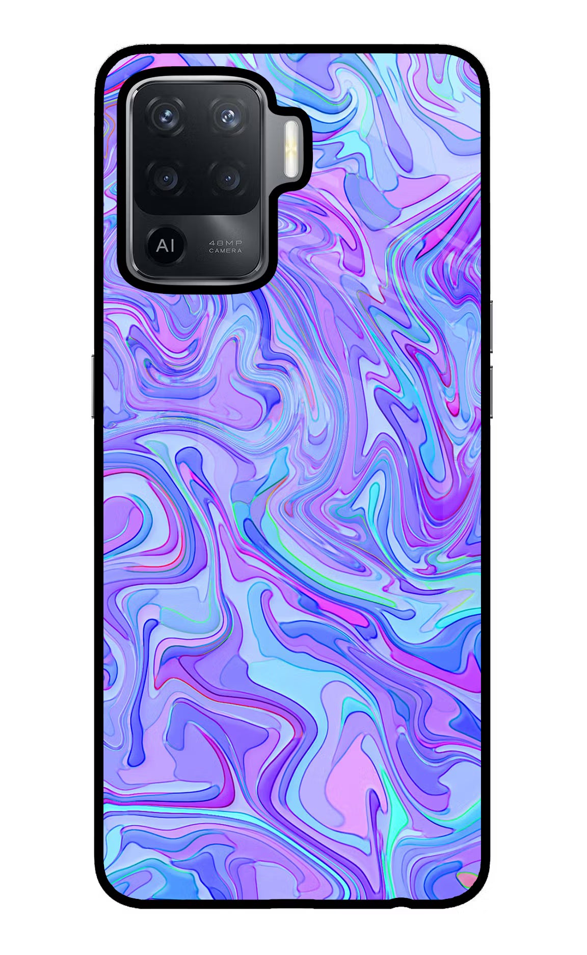 Glitter Oppo F19 Pro Glass Case Back Cover by Casekaro