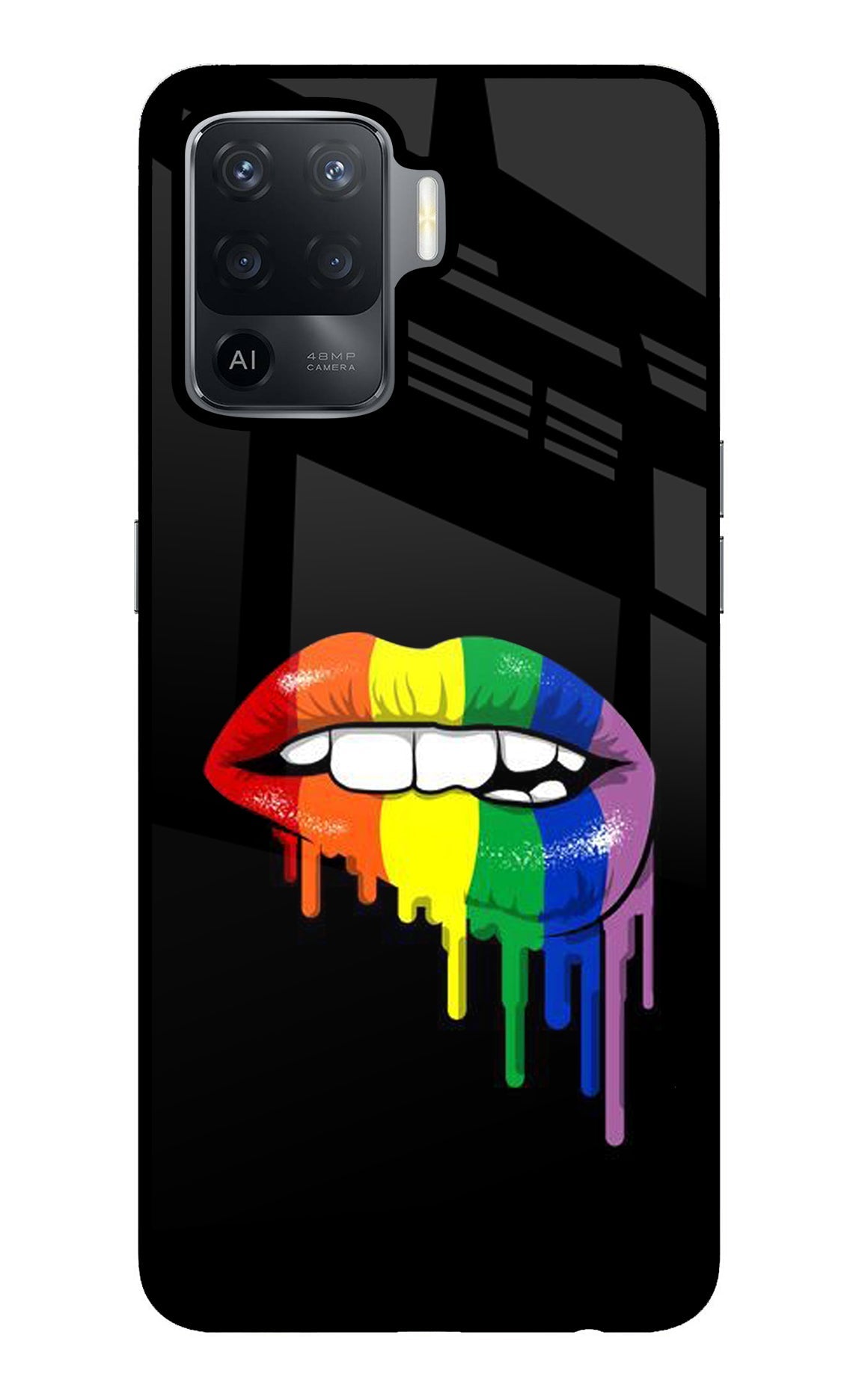 Lips Biting Oppo F19 Pro Back Cover