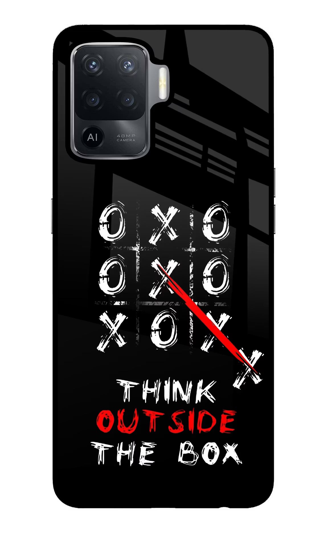 Think out of the BOX Oppo F19 Pro Glass Case Back Cover by Casekaro