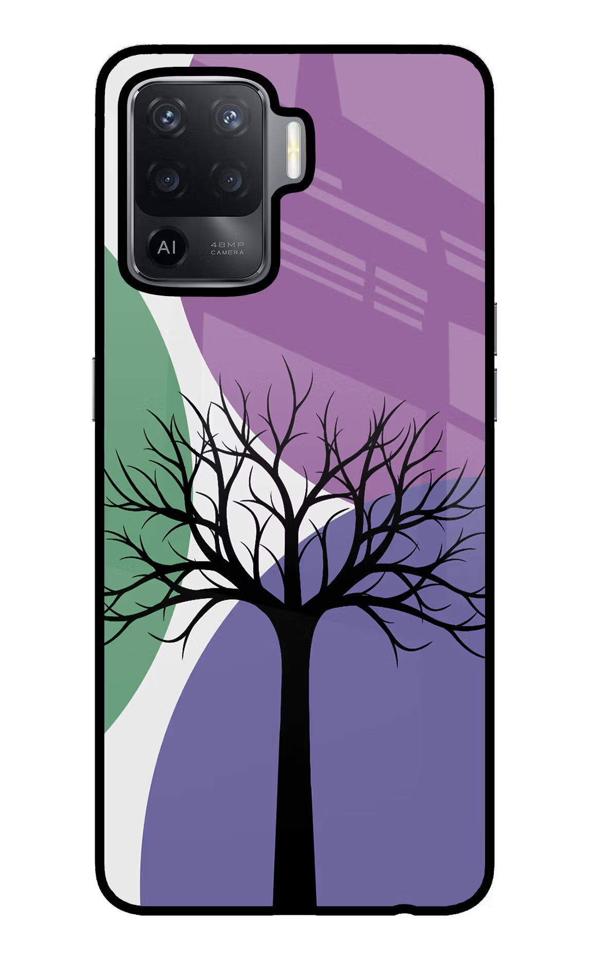 Tree Art Oppo F19 Pro Glass Case Back Cover by Casekaro