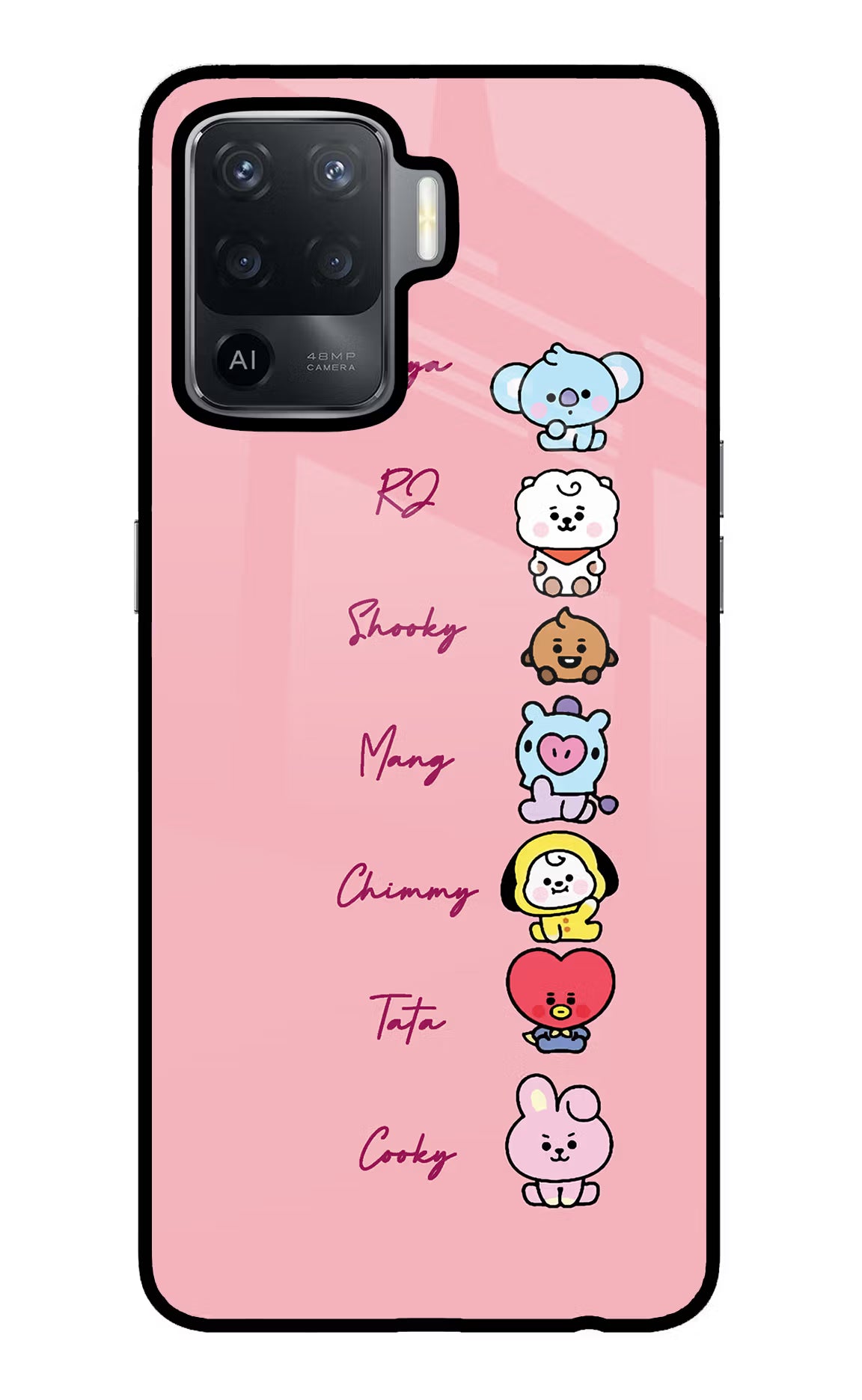 BTS names Oppo F19 Pro Glass Case Back Cover by Casekaro