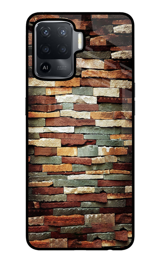 Bricks Pattern Oppo F19 Pro Glass Case